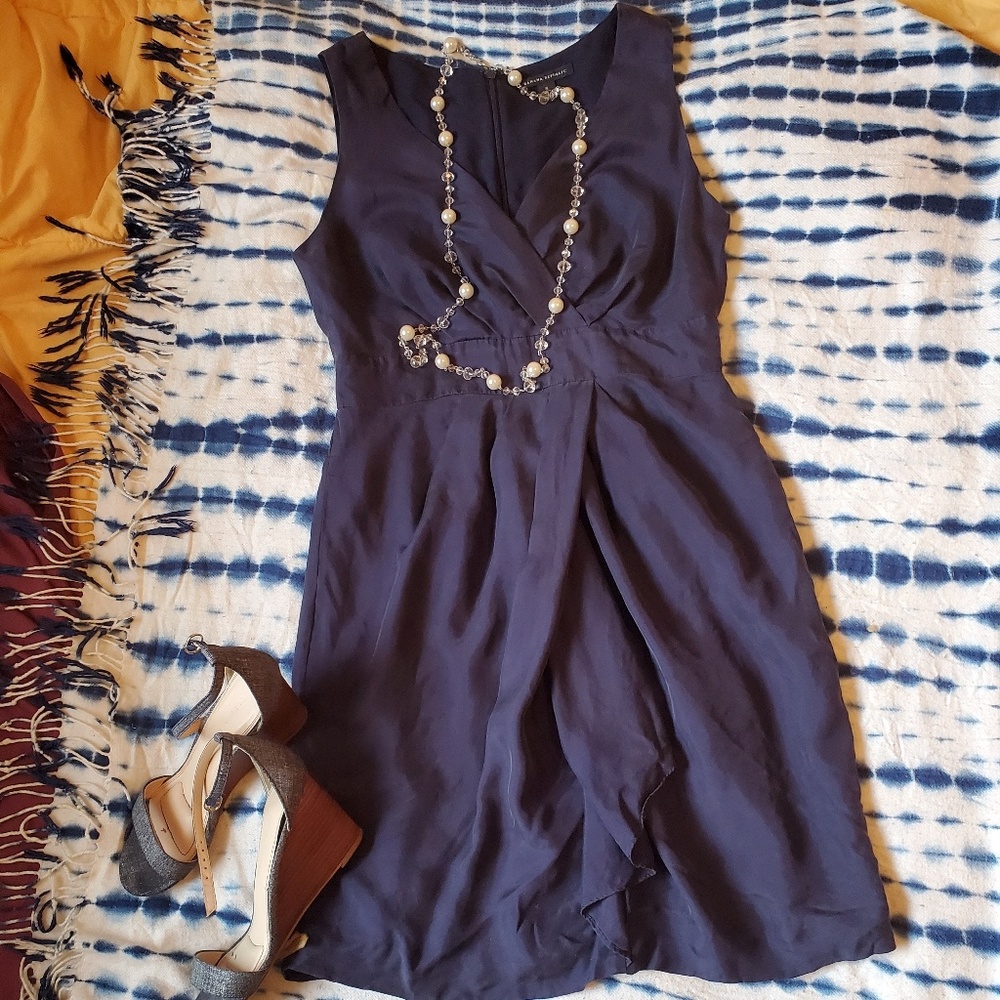 Banana Republic Navy Silk Dress
